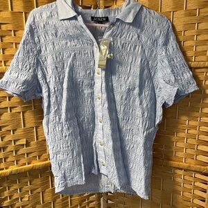 J. Crew Women's Crinkled Light Purple Blouse